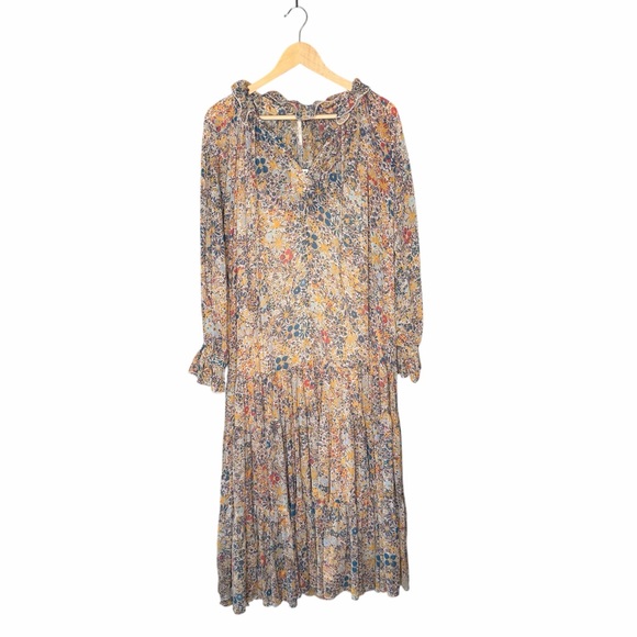 NWT Free People Feeling Groovy Maxi Dress - Ivory Combo - Picture 2 of 14